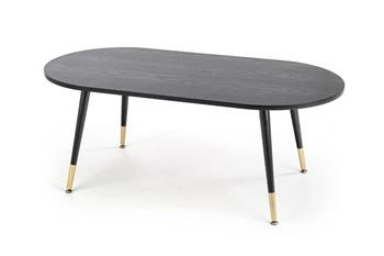 Stolik kawowy owalny Sambo czarny glamour 120x60 cm do salonu Intesi