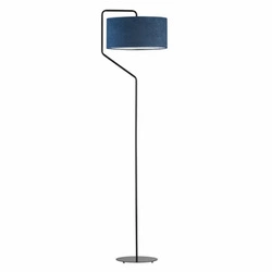 Lampa podłogowa do salonu TESALLIA niebieska welurowa nowoczesna glamour z abażurem Lysne