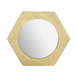 Lustro heksagonalne Hammer glamour w złotej ramie do przedpokoju Atmosphera 18x15,5 cm