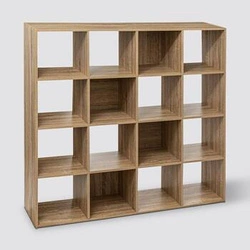 Regał na książki Kali 16 półek industrialny naturalny do salonu i biura 135,5 cm 5five