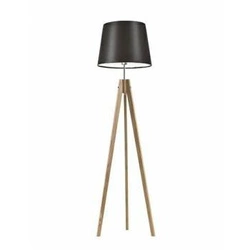 Lampa stojąca do salonu Aruba brązowa z abażurem drewniana trójnóg nowoczesna Lysne 149 cm