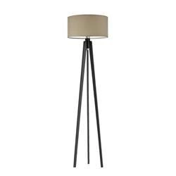 Lampa podłogowa trójnóg MIAMI Lysne beżowa z abażurem drewniana do salonu personalizowana