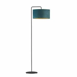 Lampa stojąca do salonu Bolivia Gold Lysne zielona nowoczesna glamour z abażurem welurowym