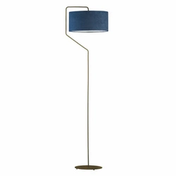 Lampa stojąca do salonu TESALLIA nowoczesna glamour morska z welurowym abażurem złota Lysne
