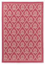 Dywan zewnętrzny do ogrodu i na taras Porchester Laura Ashley 250x350 czerwony kwiatowy