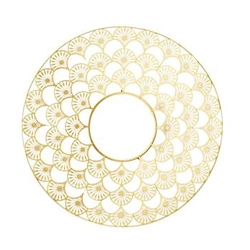 Lustro okrągłe Mandala 70 cm glamour w złotej ramie na ścianę do przedpokoju Intesi
