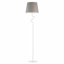 Lampa podłogowa FOGO szara welwetowa nowoczesna z abażurem do salonu i sypialni Lysne