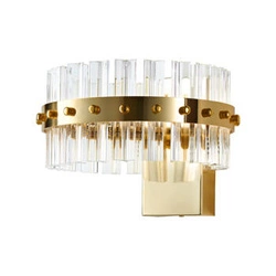Kinkiet LED AURA złoty nowoczesny szklany do salonu i sypialni 18 cm Step into Design