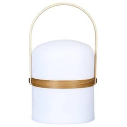 Nowoczesna biała lampa stołowa LED Kiara Atmosphera do ogrodu i na taras, akumulatorowa ze ściemniaczem
