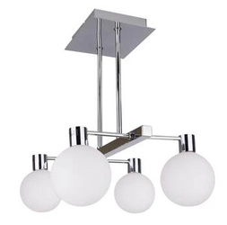 Lampa wisząca Maldus nowoczesna szklana 4-punktowa do salonu i jadalni chromowana