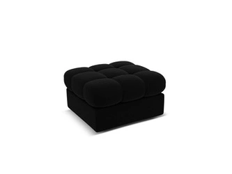 Pufa welurowa Justin czarna pikowana do salonu glamour nowoczesna 60x60 cm BESO LUX