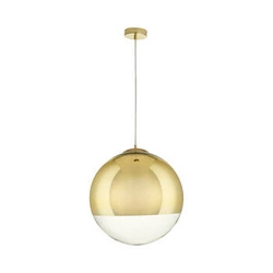 Lampa wisząca kula FLASH L złota szklana do salonu i jadalni regulowana 40 cm