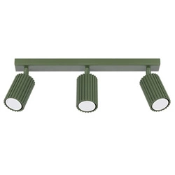Plafon sufitowy KARBON 3L zielony oliwkowy do salonu nowoczesny aluminium ruchomy klosz