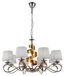 Lampa wisząca Denis glamour złota z abażurami do salonu i sypialni regulowana 80 cm