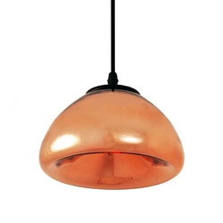 Lampa wisząca szklana VICTORY GLOW S miedziana regulowana do salonu 18 cm