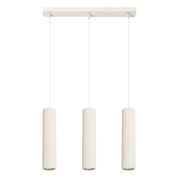 Lampa wisząca Karbon 3-punktowa beżowa regulowana do salonu i nad stół minimalistyczna