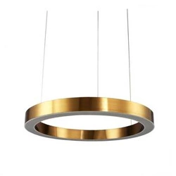 Lampa sufitowa LED CIRCLE 40 okrągła mosiądz regulowana do salonu i jadalni