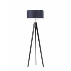 Lampa podłogowa stojąca do pokoju dziecięcego HAITI granatowa drewniana z abażurem Lysne