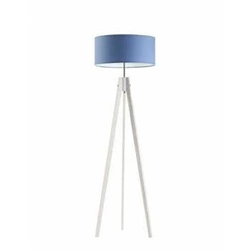 Lampa stojąca do pokoju dziecięcego HAITI niebieska z abażurem glamour drewniana LYSNE 138 cm