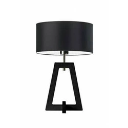 Lampka nocna do sypialni Clio LYSNE nowoczesna czarna z abażurem drewniana hebanowa 47 cm