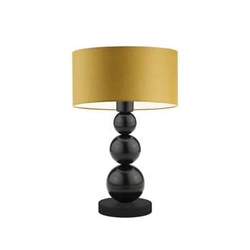 Lampka nocna do sypialni HONOLULU nowoczesna żółta z abażurem LYSNE 41 cm na stolik