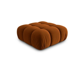 Pufa Bellis welurowa kwadratowa pikowana do salonu i sypialni terrakota glamour 94x94 cm