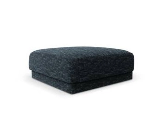 Pufa Miley Royal Blue Chenille kwadratowa niebieska do salonu tapicerowana nowoczesna 90x90 cm