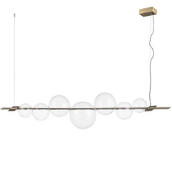 Lampa wisząca AMORE złota LED 7 kloszy kula do salonu i jadalni 153 cm