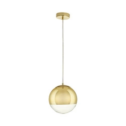 Lampa wisząca kula szklana złota FLASH S do salonu i nad stół regulowana 20 cm