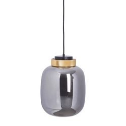 Lampa wisząca LED BOOM szklana szaro-złota 25 cm do salonu i nad stół