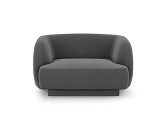 Fotel uszak Miley Grey Velvet welurowy do salonu nowoczesny szary z podłokietnikami