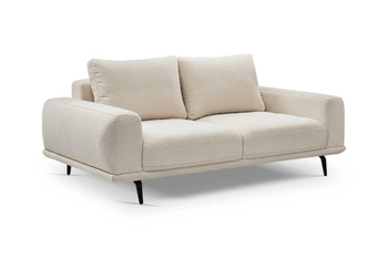 Sofa rozkładana Salmi 3 osobowa z funkcją spania beżowa do salonu styl skandynawski