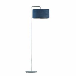 Lampa podłogowa do salonu nowoczesna BOLIVIA niebieska welurowa glamour z abażurem Lysne