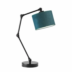 Lampka nocna ASMARA zielona welurowa z regulacją wysokości do sypialni lub na biurko Lysne