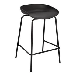 Hoker Grego czarny 65 cm nowoczesny bez oparcia do kuchni na metalowych nogach Intesi