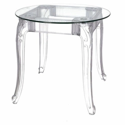 Stół okrągły szklany Ghost 80 cm transparentny glamour do jadalni i salonu Intesi