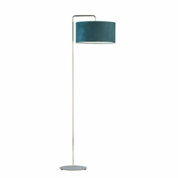 Lampa stojąca do salonu BOLIVIA zielona nowoczesna welurowa z abażurem Lysne 156 cm