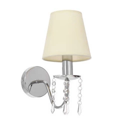 Kinkiet ścienny Ruti beżowy klasyczny glamour z abażurem do sypialni i salonu CANDELLUX