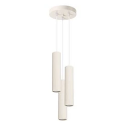 Lampa wisząca KARBON 3-punktowa beżowa regulowana do salonu i nad wyspę nowoczesna