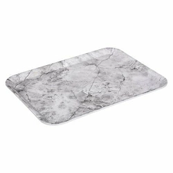 5five simply smart taca prostokątna dekoracyjna biała marmur glamour do serwowania 43x33 cm