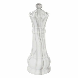 Figurka dekoracyjna szachowa Olen Goniec glamour biała marmur Atmosphera do salonu 26 cm