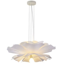 Lampa wisząca PEONY biała 50 cm nowoczesna do salonu i jadalni regulowana