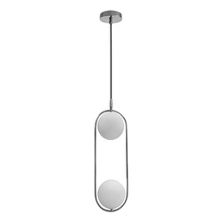 Lampa wisząca Cordel nowoczesna chromowa szklana do salonu i jadalni klosz biały