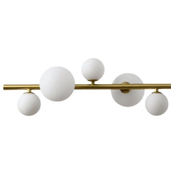Lampa wisząca kula MILKY DROP złota 120 cm nowoczesna do salonu i jadalni regulowana