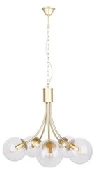Lampa wisząca kula Dani złota szklana 5-punktowa nad stół do salonu glamour 60 cm