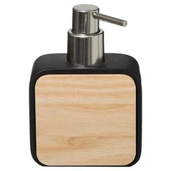 Dozownik do mydła Natureo czarny z drewna jesionowego do łazienki 200 ml