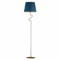 Lampa podłogowa FOGO GOLD nowoczesna welurowa morska do salonu glamour z abażurem Lysne