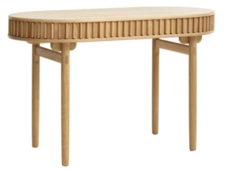 Biurko Carno dębowe nowoczesne do pracy 120 cm owalne UNIQUE