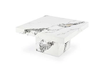 Liton nowoczesny stolik kawowy kwadratowy biały marmur glamour do salonu 80x80 cm