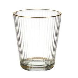 Szklanka do wody i drinków Gold Edge Intesi 350 ml glamour transparentna ze złotą obwódką
